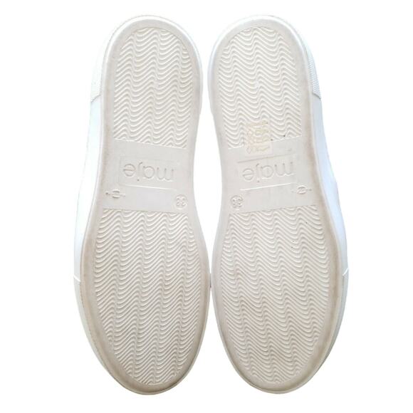 MAJE Finyl cracked leather studded slip on low top shiny black sneakers 38 NEW - Picture 6 of 8